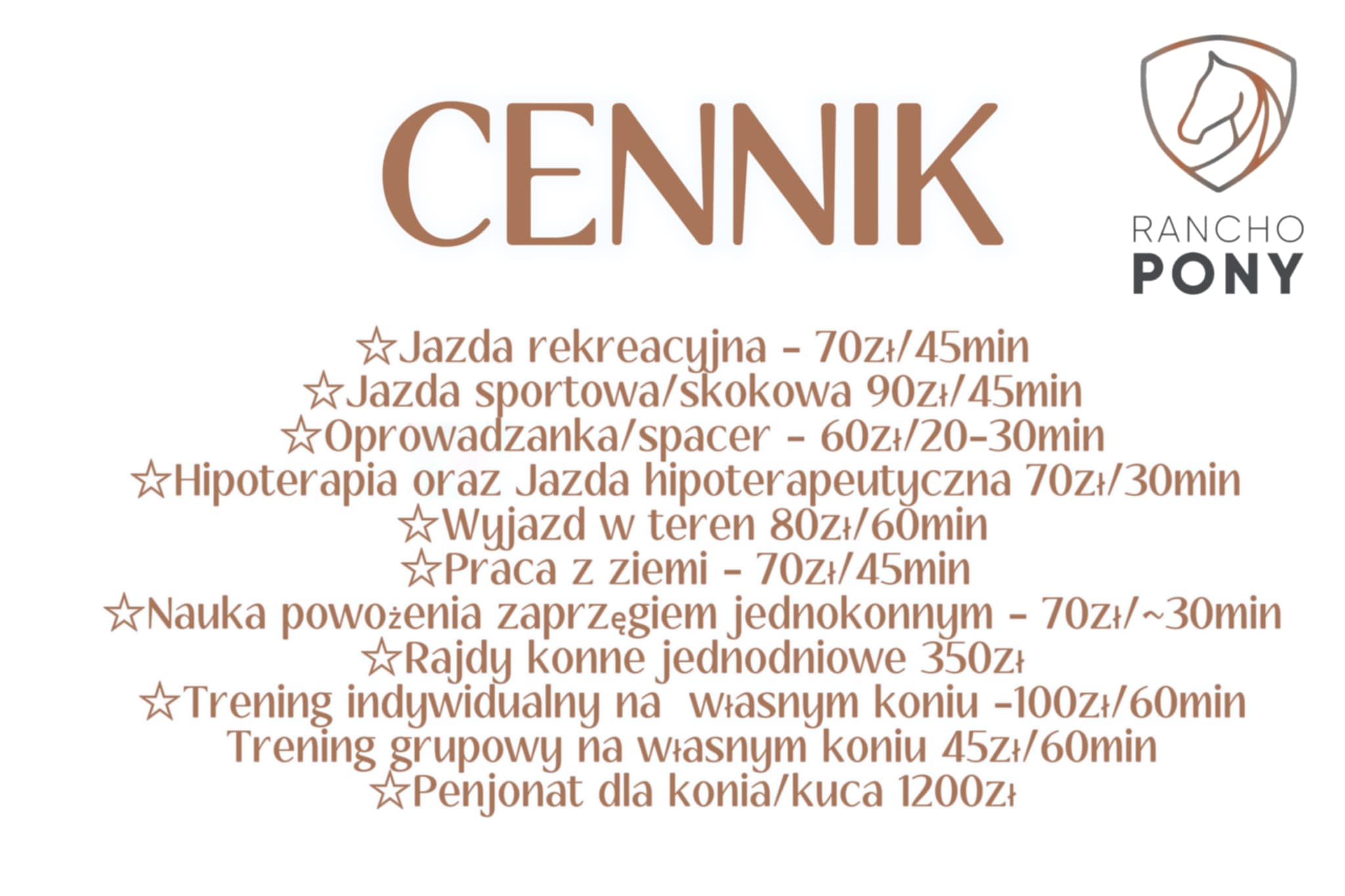 Cennik Rancho Pony